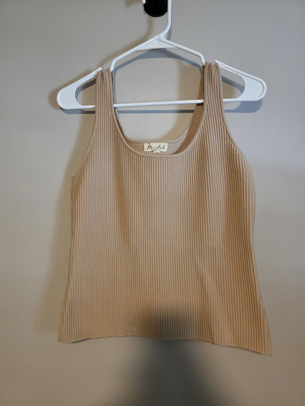 Marled Ribbed Tank Top - Tan